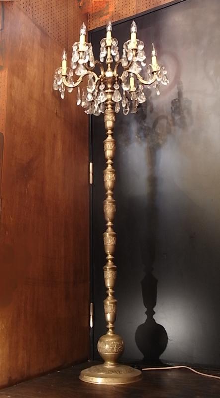 フランス製真鍮シャンデリア、置き型シャンデリア、シャンデリア