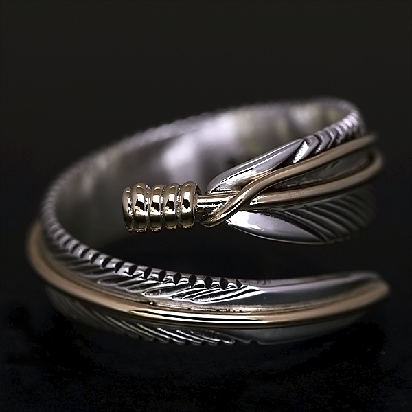 再入荷】ナバホ族 Tanya Mace 12KGF イーグルフェザー リング S