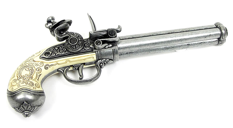 3バレル フリントロック銃 - リバートップ