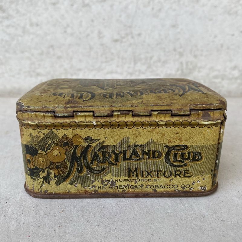 VINTAGE ANTIQUE MARYLAND CLUB TOBACCO TIN CAN ヴィンテージ