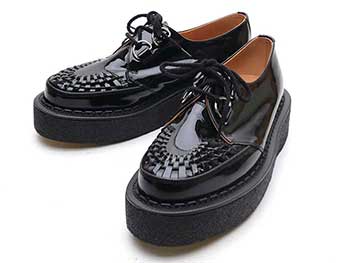 ジョージコックス3588ブラックエナメル ブラックインターレース／ROCK