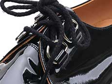 ジョージコックス3588ブラックエナメル ブラックインターレース／ROCK