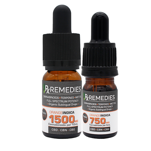 CBD+CBN+CBG Tincture with Indica Terpenes, Natural Orange