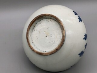 李朝『染付 丸壺(丸壷)』 ｜骨董品買取 緑和堂