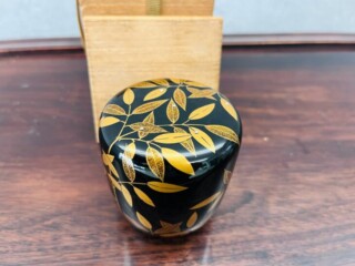 時代 金蒔絵笹文 内銀溜 棗 ｜骨董品買取 緑和堂