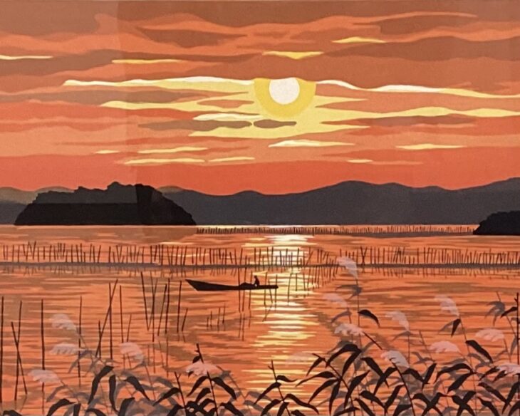 井堂雅夫 作 『奥琵琶湖』 ｜骨董品買取 緑和堂