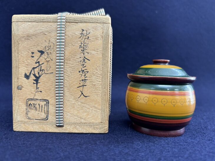五代 川端近左 『独楽塗煙草入』 ｜骨董品買取 緑和堂