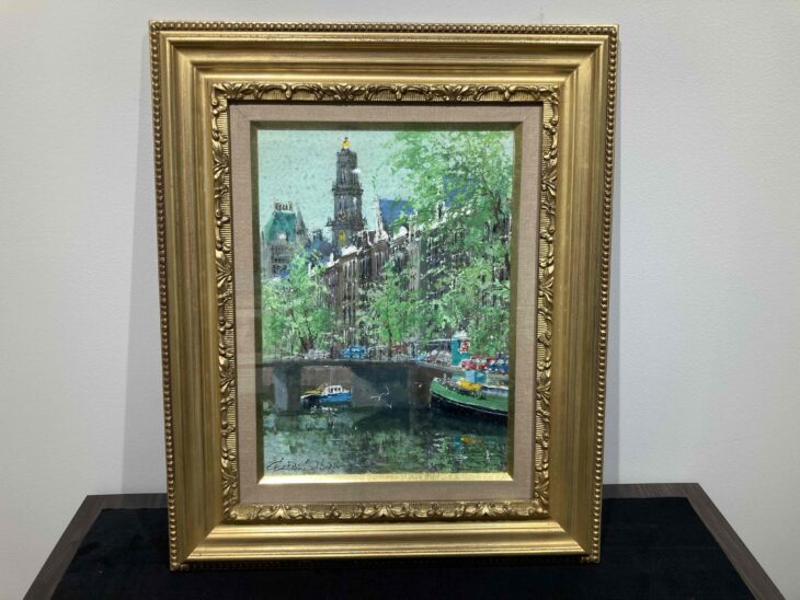 小田 切訓 作 『油彩 運河 絵画』 買取価格相場｜骨董品買取 緑和堂