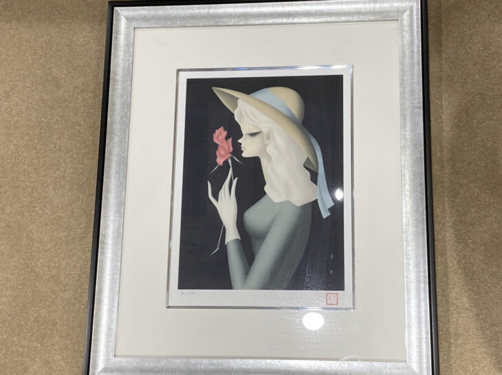 東郷 青児 作 『バラ一輪 リトグラフ』 買取価格相場｜骨董品買取 緑和堂