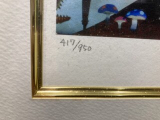 藤城清治 作 『光る森 リトグラフ』 ｜骨董品買取 緑和堂