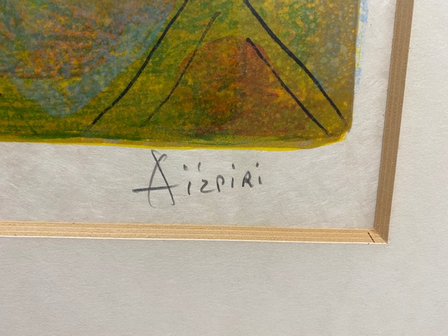 草津市にて ポール・アイズピリ 『オレンジ背景の花』 ｜骨董品買取 緑和堂