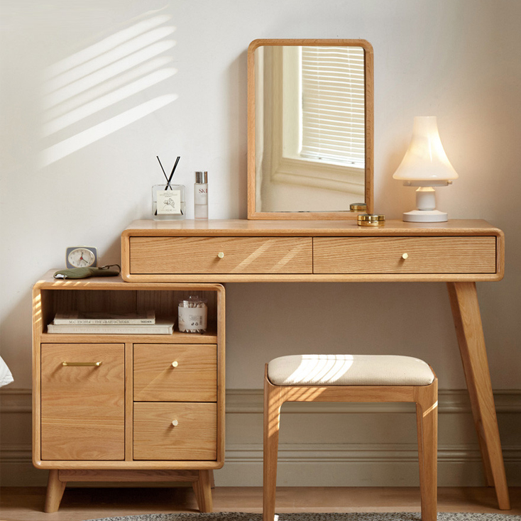 幅90 ドレッサーデスク 鏡台 伸長調節自由 鏡無し