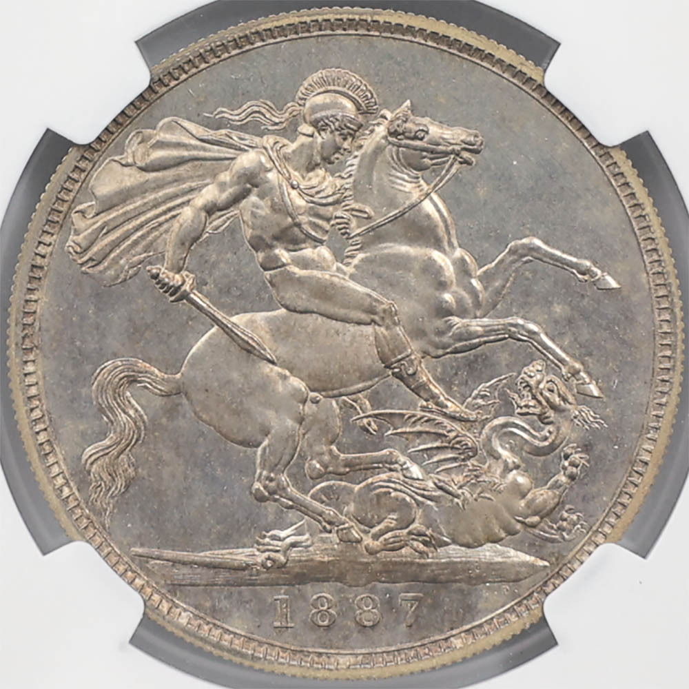 1887 英国 ヴィクトリア女王 ジュビリーヘッド 1クラウン 銀貨