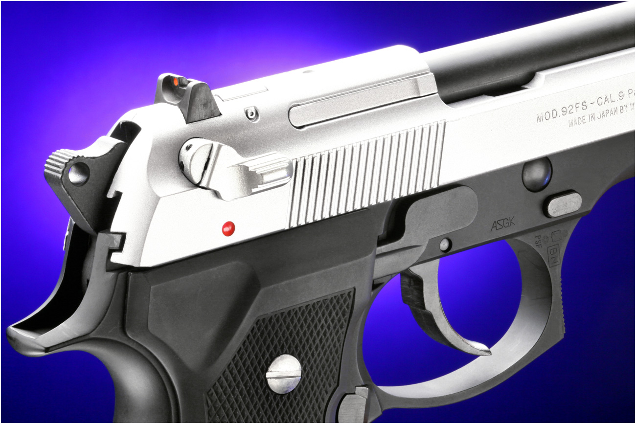 金属製カスタムパーツ搭載「WA【ベレッタ】M92FS INOX／96時間ver