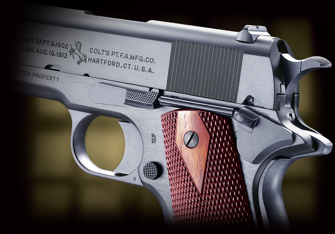 完売】WA【コルト】M1911 ブラックアーミー 木製グリップ付 【WESTERN