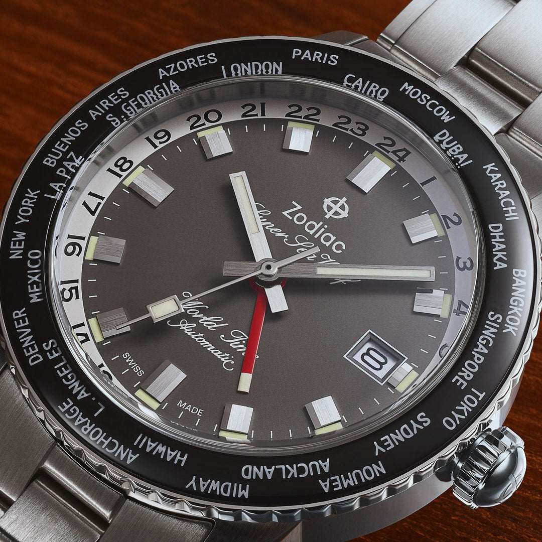 Zodiac ZO9409 Super Sea Wolf Automatic GMT Gray SS Limited Edition