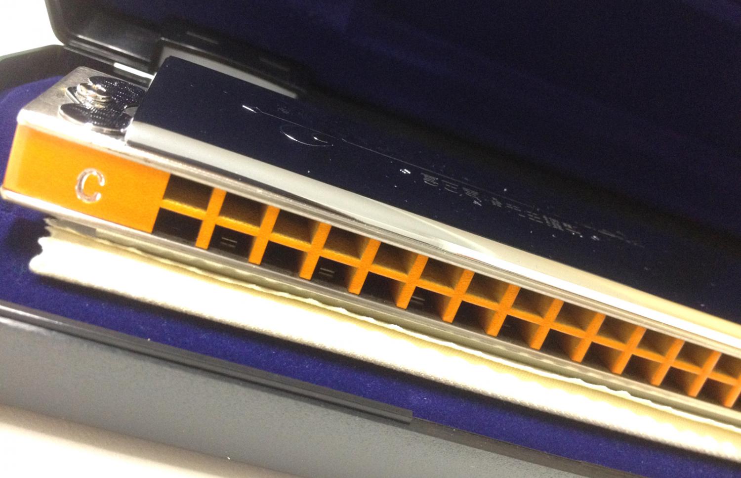 SUZUKI スズキ MH-21 C調 複音ハーモニカ 高級ミヤタ 21穴 木製ボディ