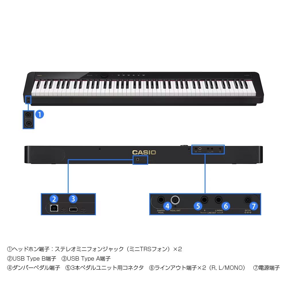 CASIO カシオ PX-S5000 BK 電子ピアノ88鍵盤 デジタルピアノ プリビア