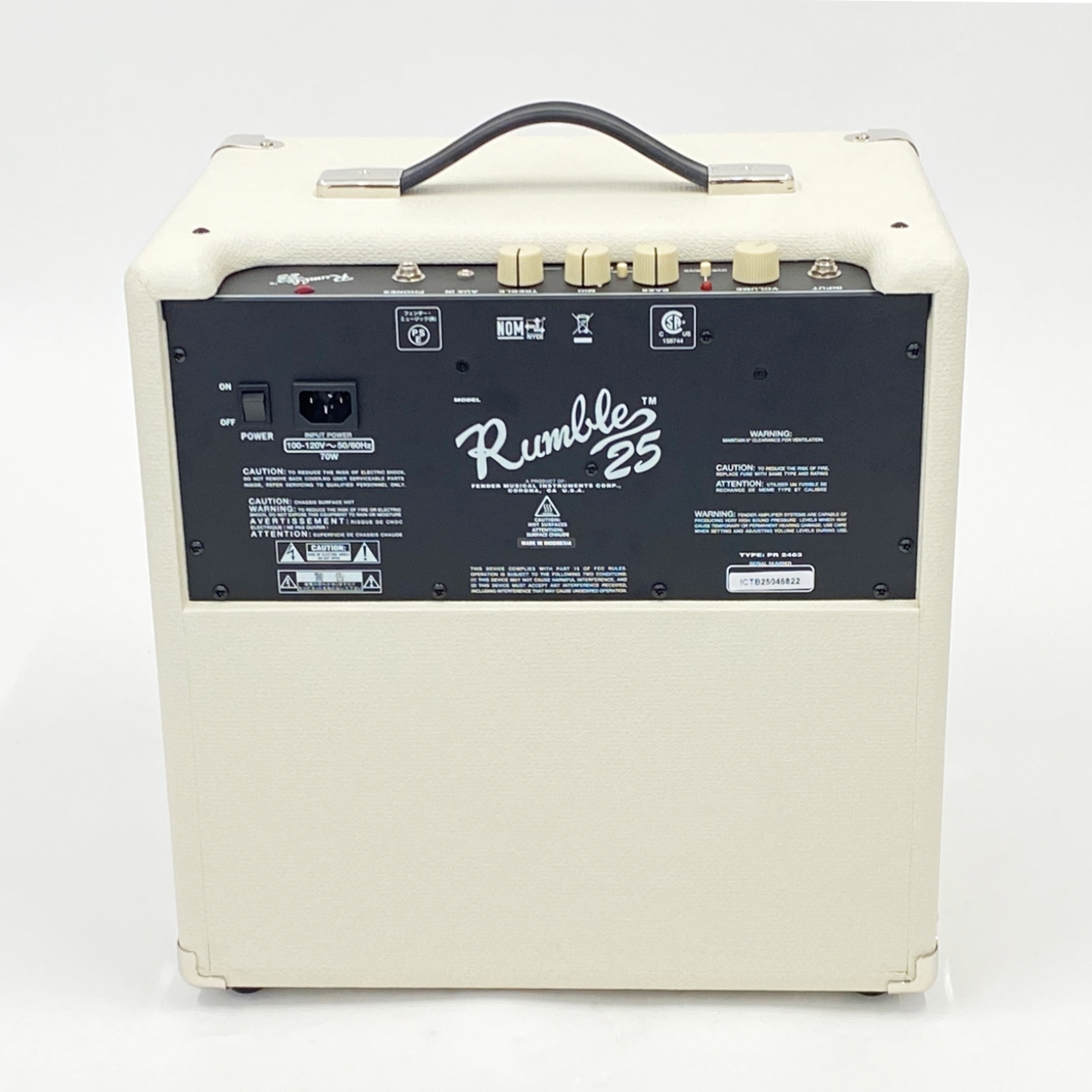 Fender フェンダー RUMBLE 25 V3 IVORY ベース アンプ ランブル 自宅用