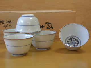 清水焼 見込唐草汲出揃 京泉窯