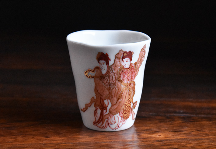 九谷焼 ぐい呑み 美人画【アウトレット】 九谷焼専門店 和座本舗