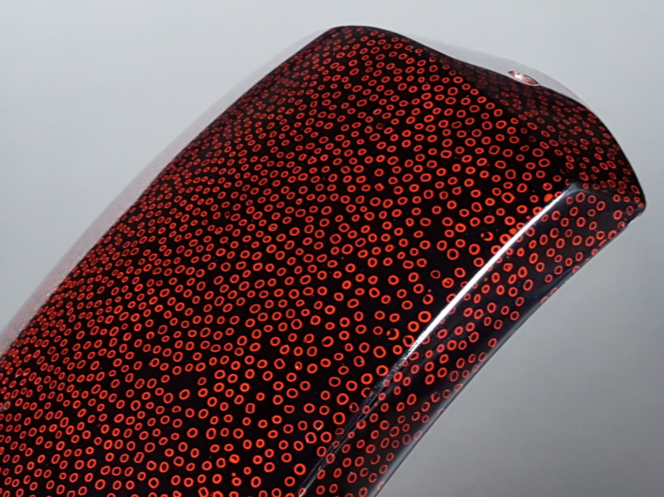 津軽三味線胴掛け（七々子塗）・ブラックレッド