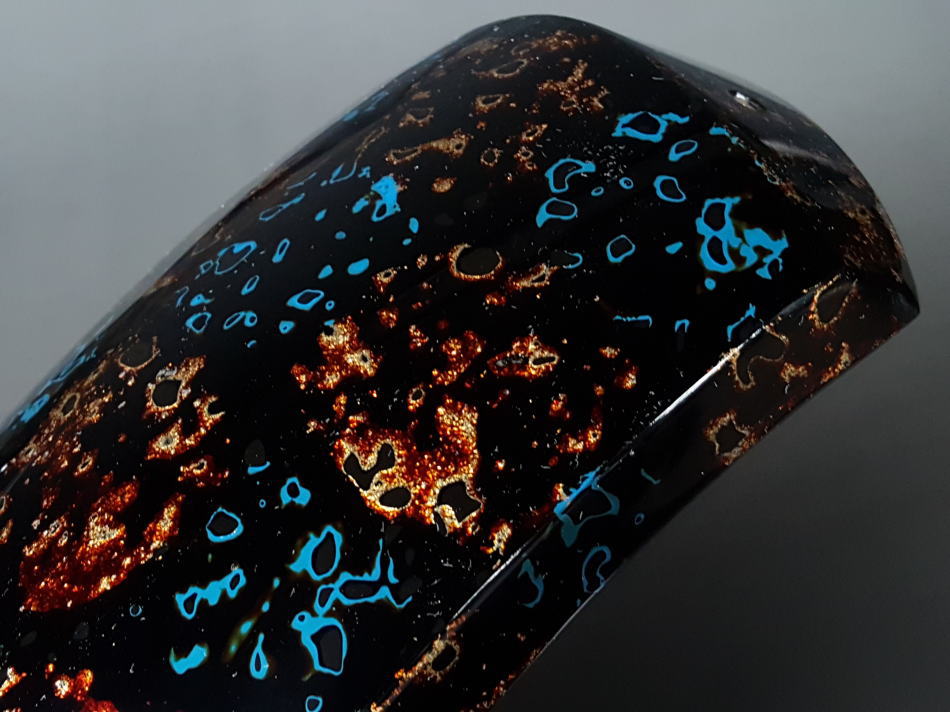 津軽胴掛け（津軽塗り）ブルー／ブラック