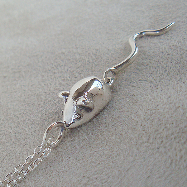 ねずみネックレス-ねずみペンダント 十二支 干支「子」 silver925 福岡