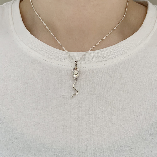 ねずみネックレス-ねずみペンダント 十二支 干支「子」 silver925 福岡