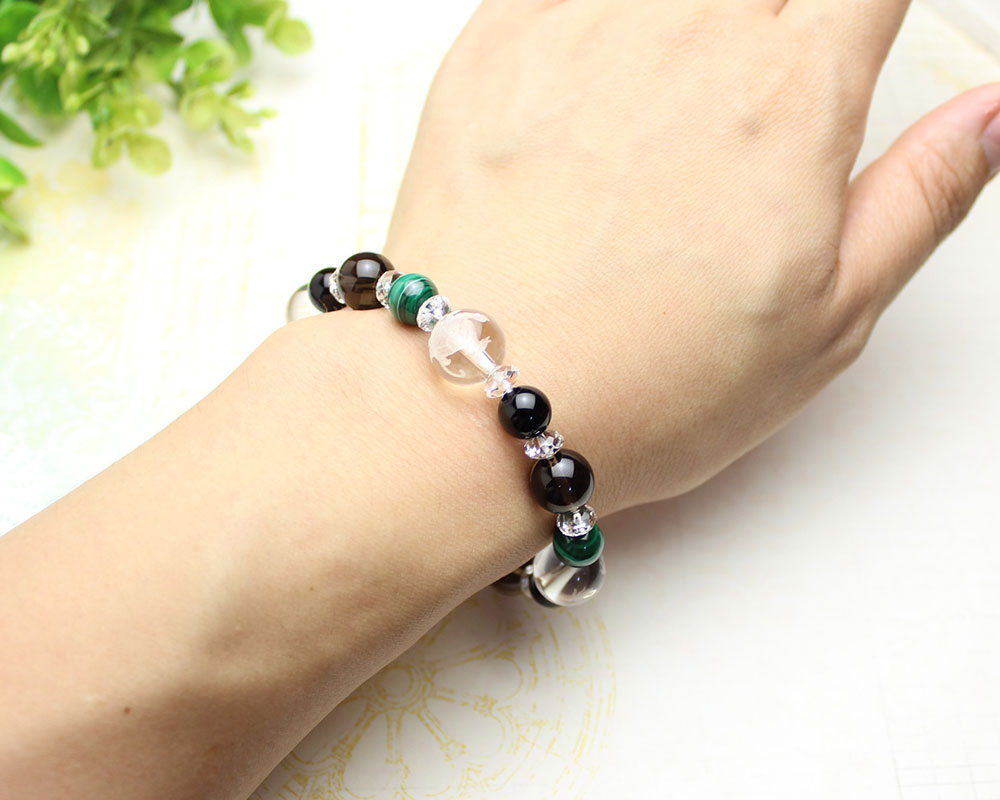 開運四神】マラカイト×ブラックオニキス×スモーキークォーツ