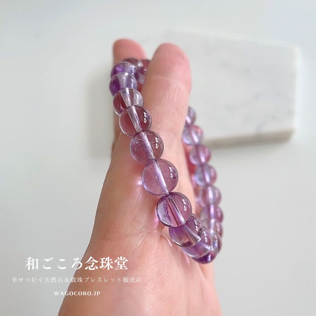 1点モノ 8ミリ ライトアメジスト ストレートブレスレット 天然石