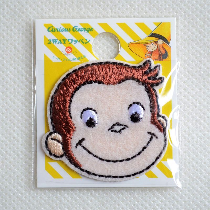 ワッペン おさるのジョージ フェイス CGTV ミニ アイロン シール