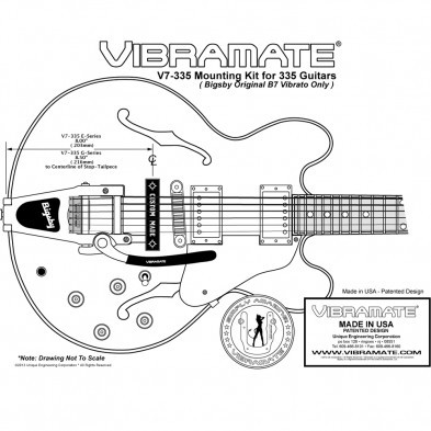 Vibramate V7 Gibson ES-335 Archtop Adapter Kit For Bigsby B7