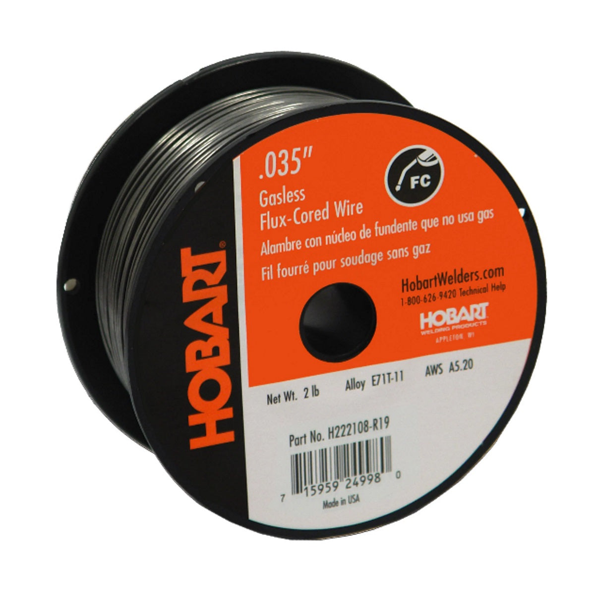 Hobart Fabshield 21B .035 x 2lb Flux Cored Wire for Sale