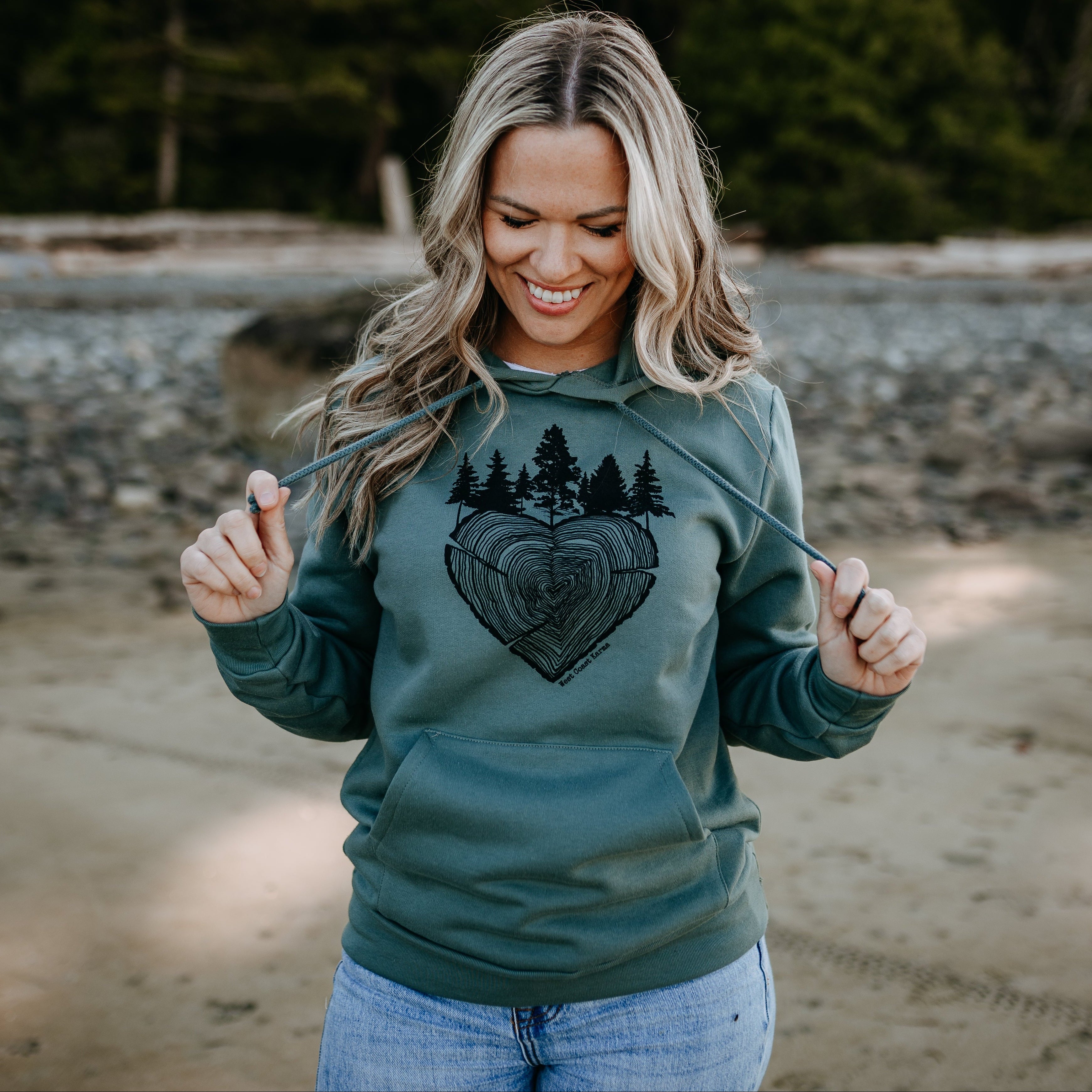 Heart Tree Round Hoodie in Sage *Made in Canada* – West Coast Karma