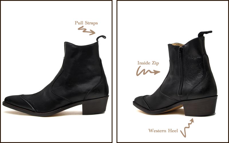 トラッカーズ（TRAKAR'S）14305 Black-Liz×Black（リザード型押し）の