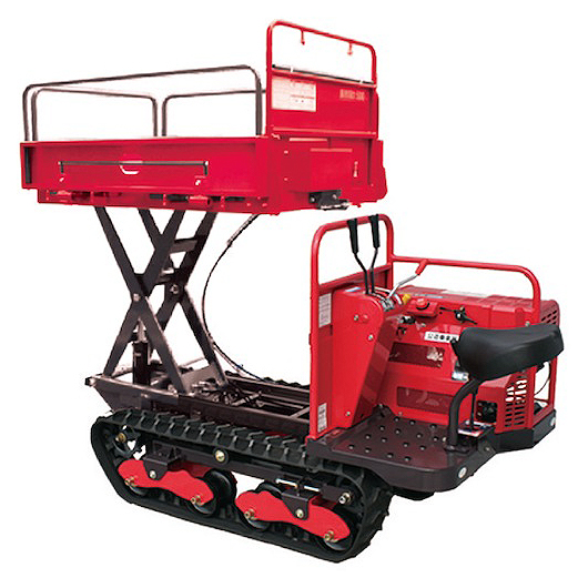 エンジン式中型クローラー運搬車（油圧リフト/ダンプ・箱型三方開
