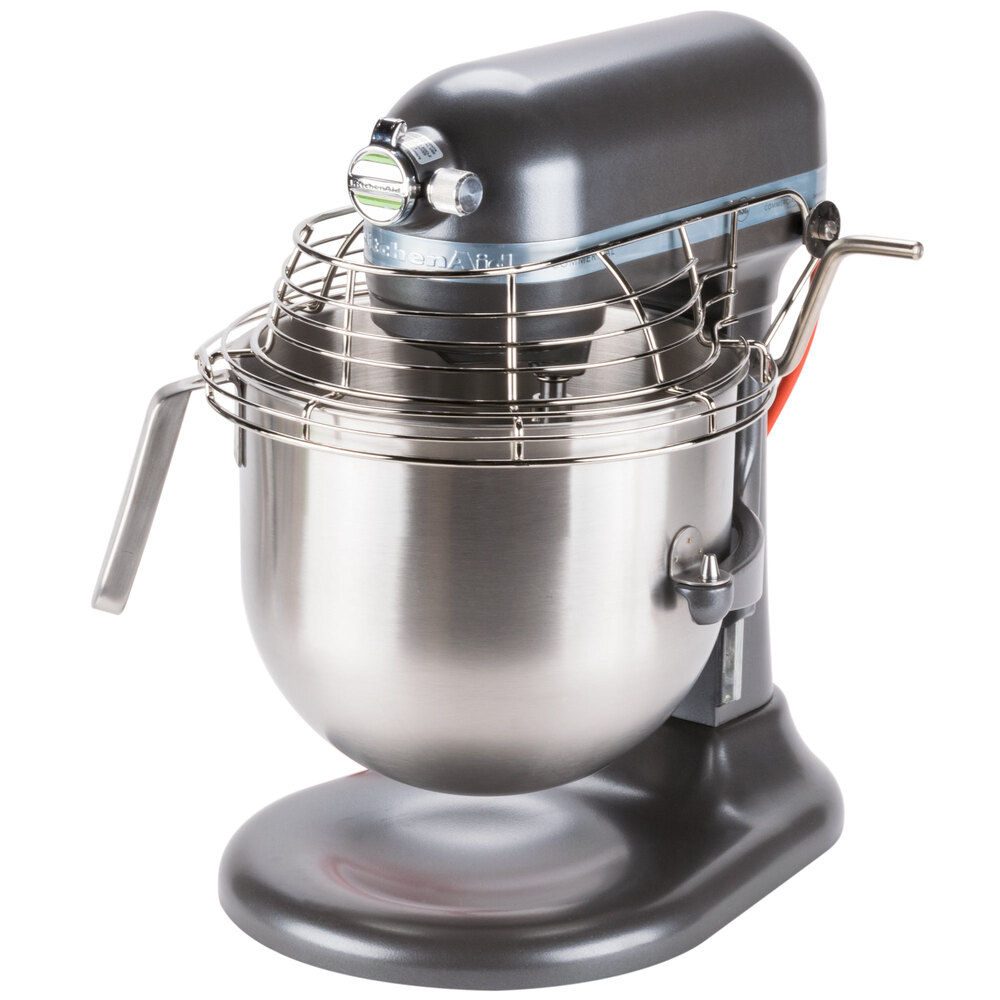 Pewter KitchenAid 8 qt. Commercial Mixer & Bowl Guard KSMC895DP