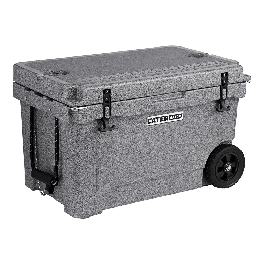 CaterGator CG45SPGW Gray 45 Qt. Mobile Rotomolded Outdoor Cooler
