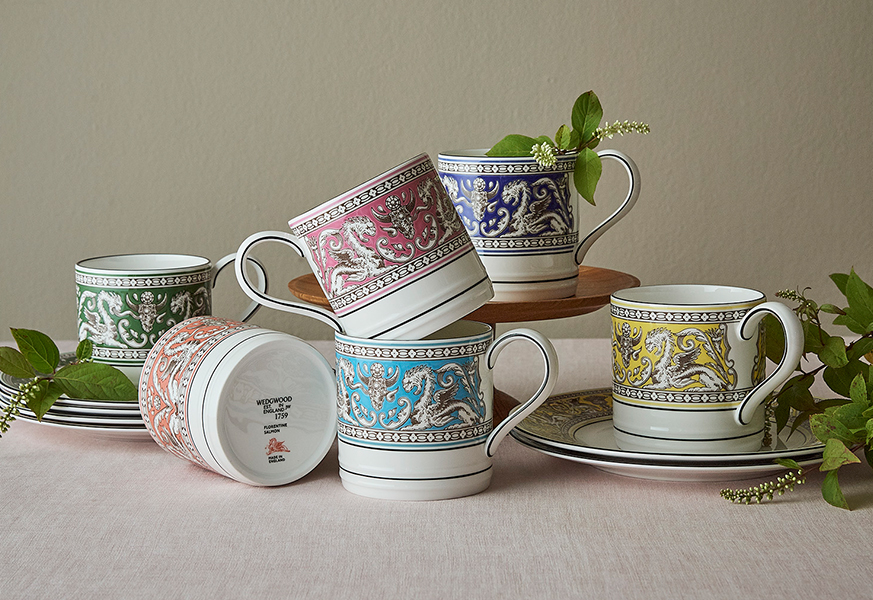 FLORENTINE COLOURS フロレンティーン ティーボウル＆ソーサー 6色