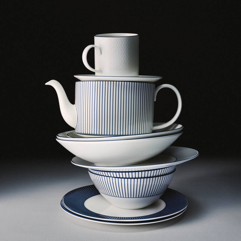 ジオ ブルー ティーポット ピンストライプ ホワイト|WEDGWOOD公式