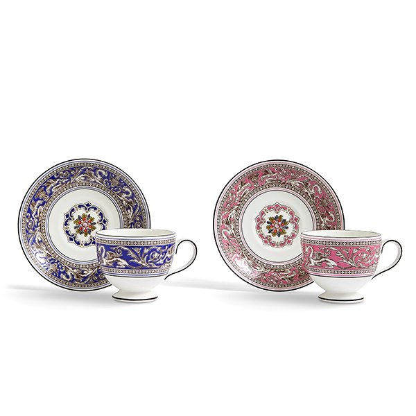 フロレンティーン マリン＆フューシャ ティーカップ＆ソーサー ペア