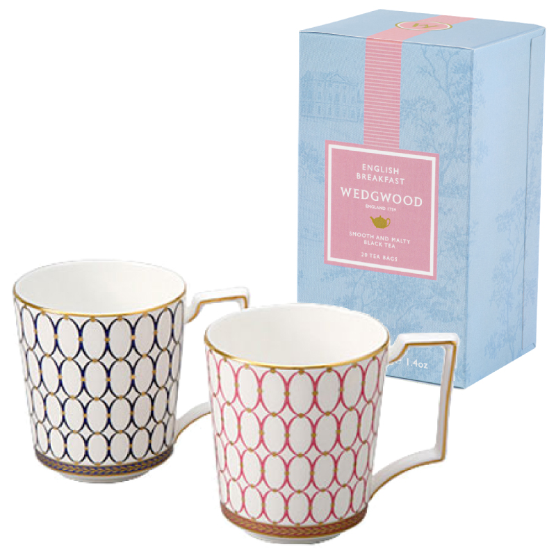 ルネッサンス ゴールド マグ (ピンク・ブルー) ペア 紅茶付き|WEDGWOOD