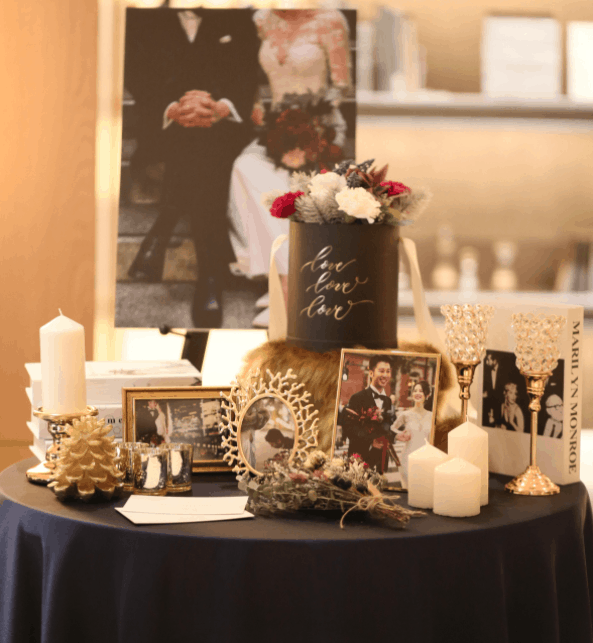 大人花嫁の最新《ウェルカムスペース》コーディネート12選