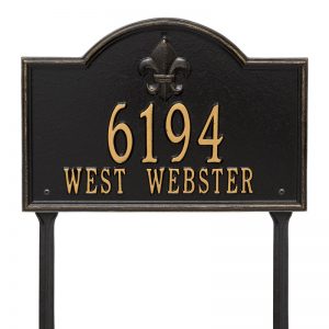 Black Granite Rectangle Trajan Engraved 1-line Address Sign