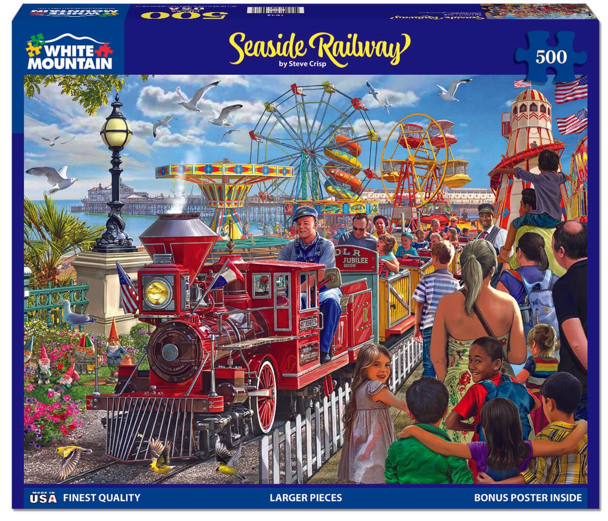 500 Piece Jigsaw Puzzle - Seaside Railway (1943pz) – White