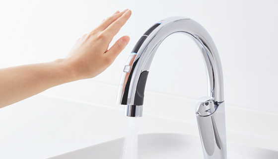 LIXIL キッチン用タッチレス水栓 乾電池式ナビッシュ SF-NAB454SYX