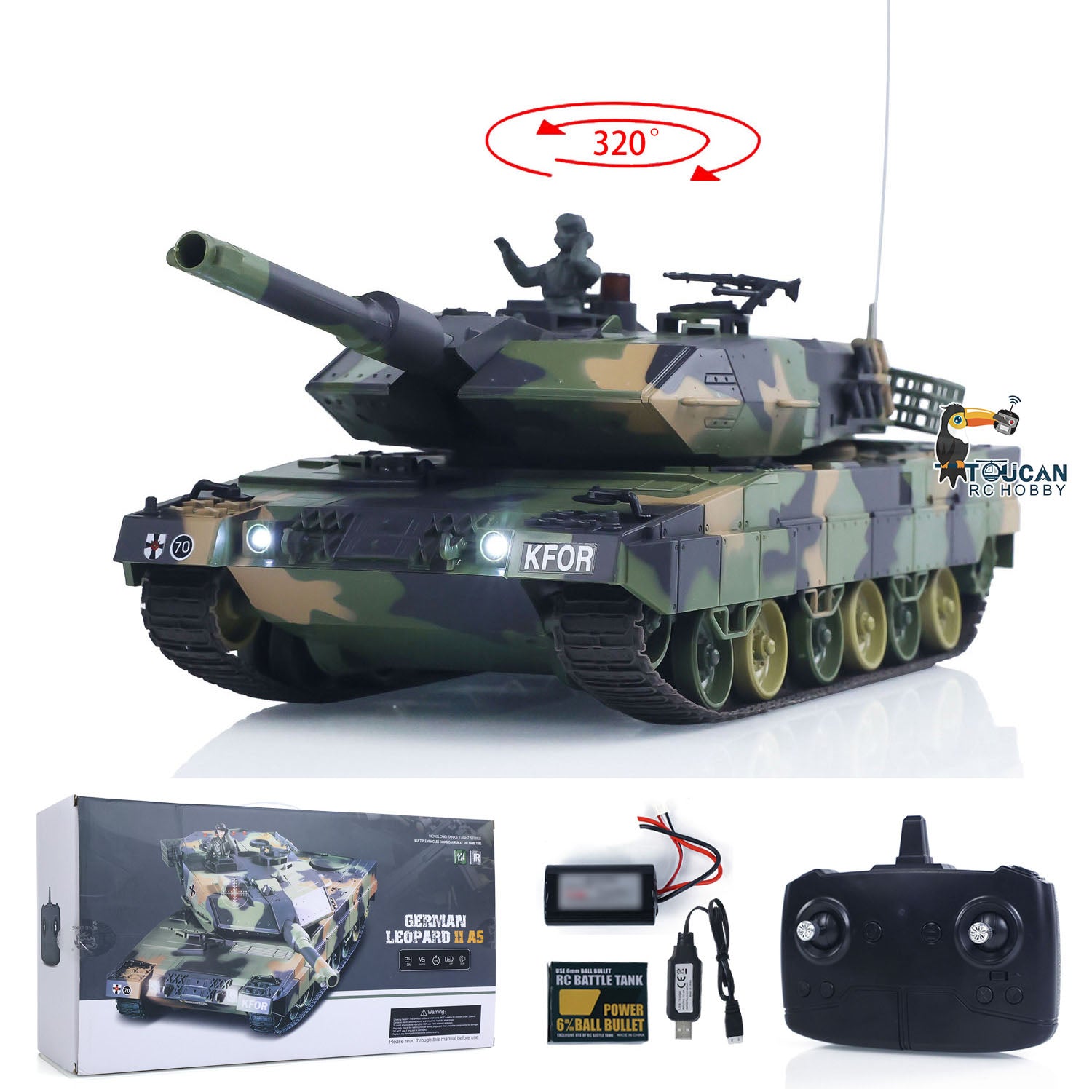 HengLong 3809 2.4GHz 1/24 RC Tank Leopard 2 A5 Remote Control