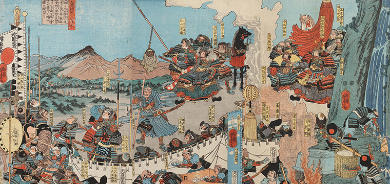 歌川芳虎 作 「武田勝頼天目山陣取」（武者絵）／ホームメイト
