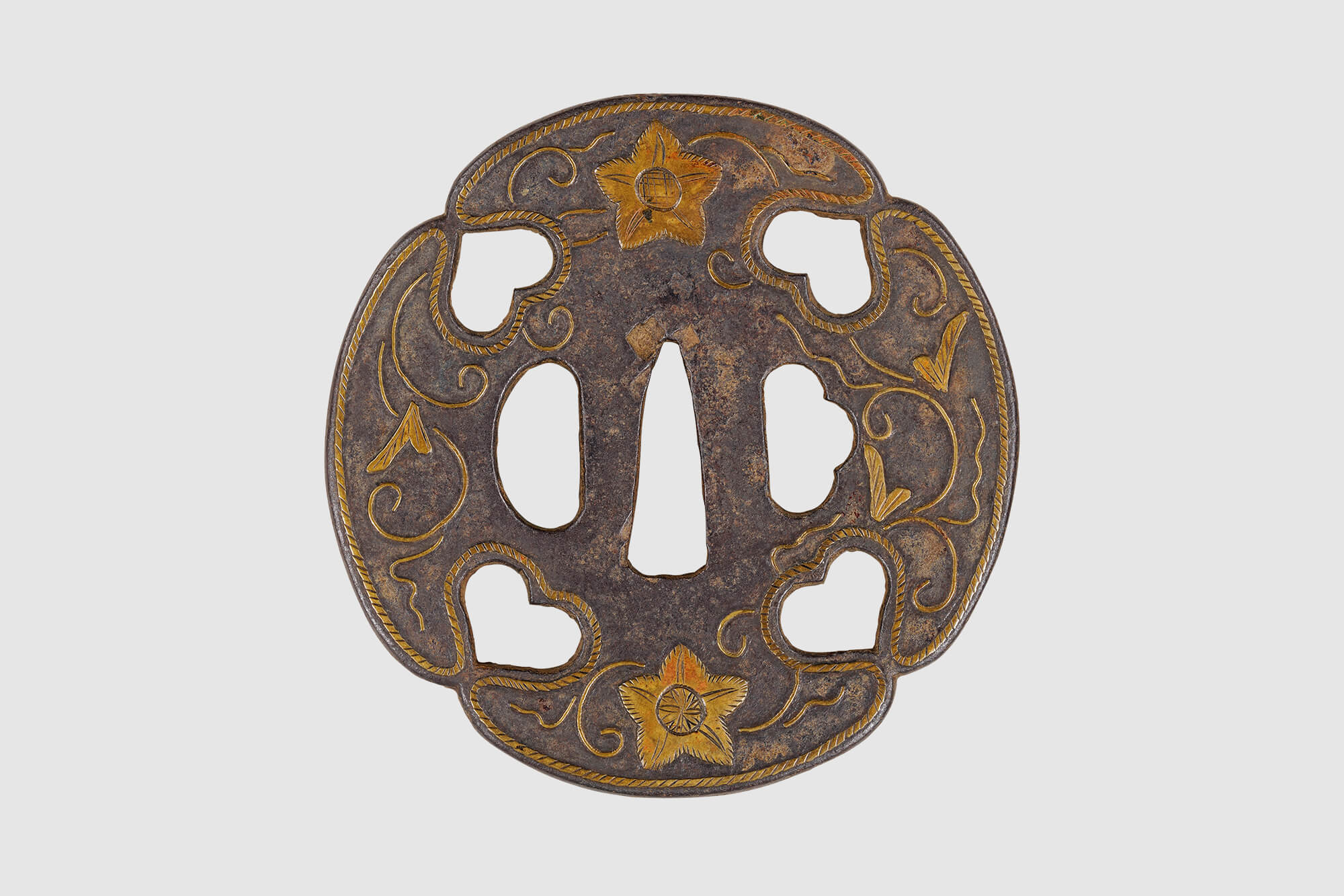 鉄線花図 鍔／ホームメイト